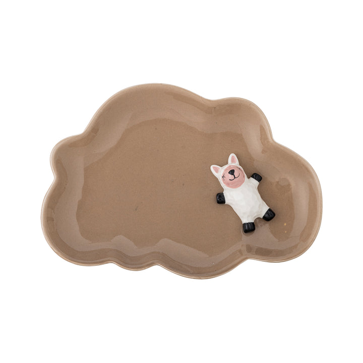 Farfurie Ceramică Maro Cu Oiță Bloomingville - Imagine 3