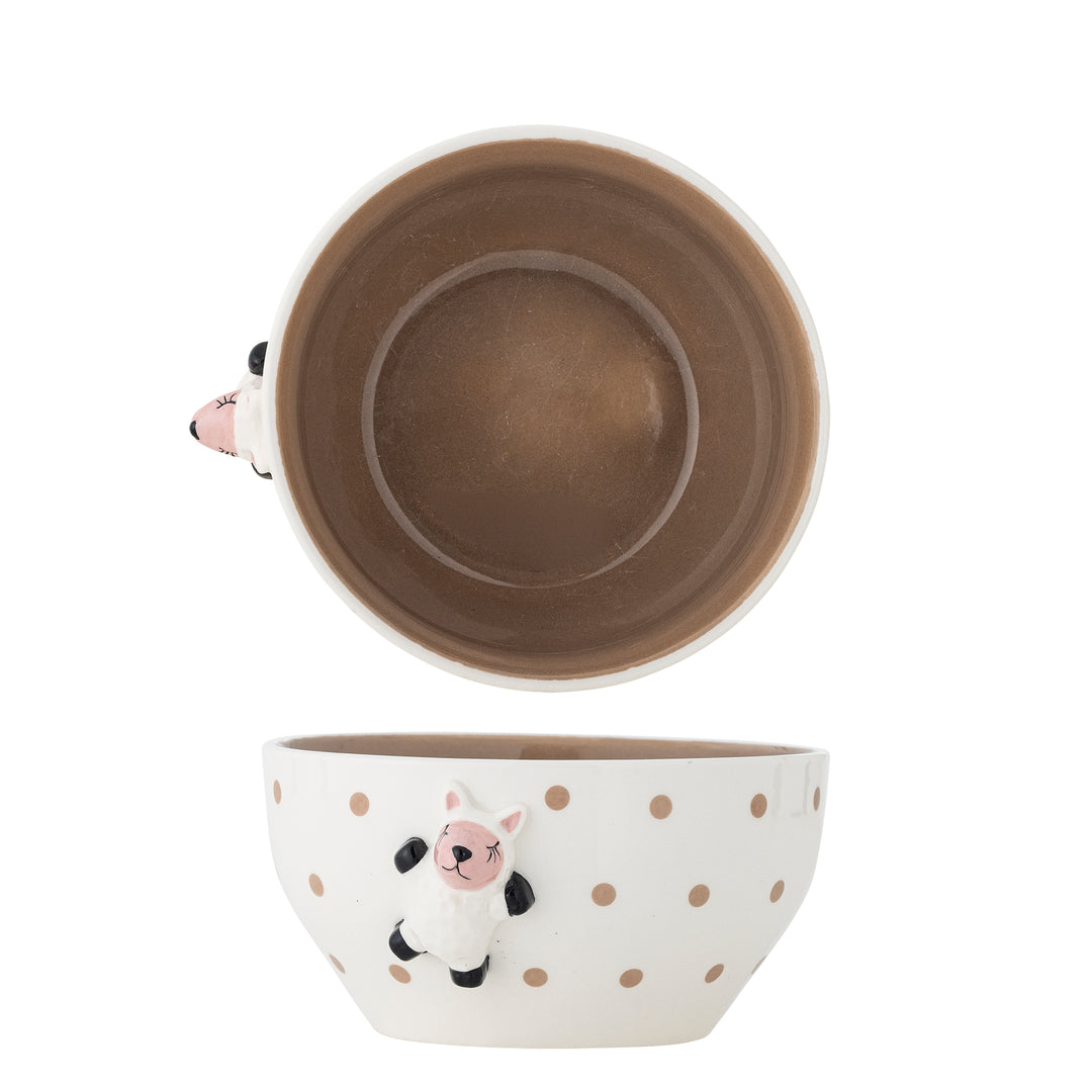 Bol Ceramică Maro Cu Oi Bloomingville - Imagine 1