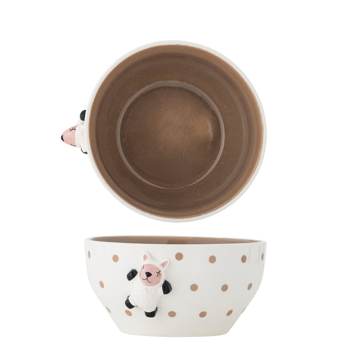 Bol Ceramică Maro Cu Oi Bloomingville - Imagine 1
