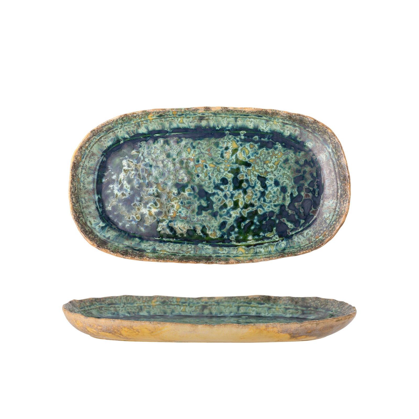 Farfurie Servire Ceramică Verde Bloomingville - Imagine 1