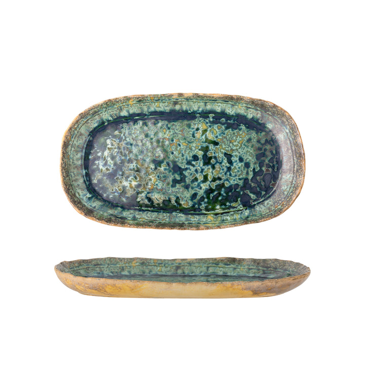 Farfurie Servire Ceramică Verde Bloomingville - Imagine 1