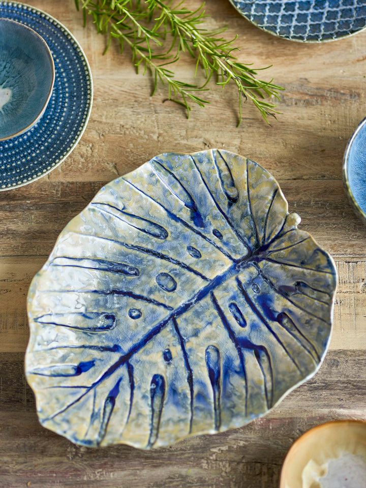 Farfurie Servire Ceramică Albastră Bloomingville - Imagine 4