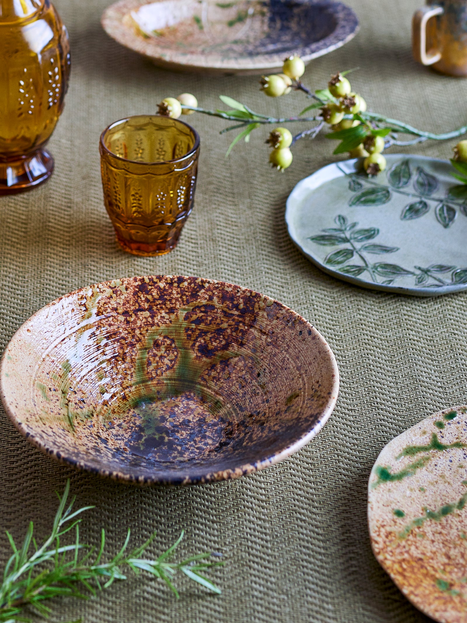 Farfurie Servire Ceramică Multicoloră Bloomingville - Imagine 5