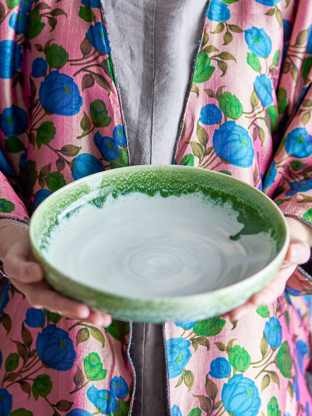 Farfurie Servire Ceramică Verde Bloomingville - Imagine 4