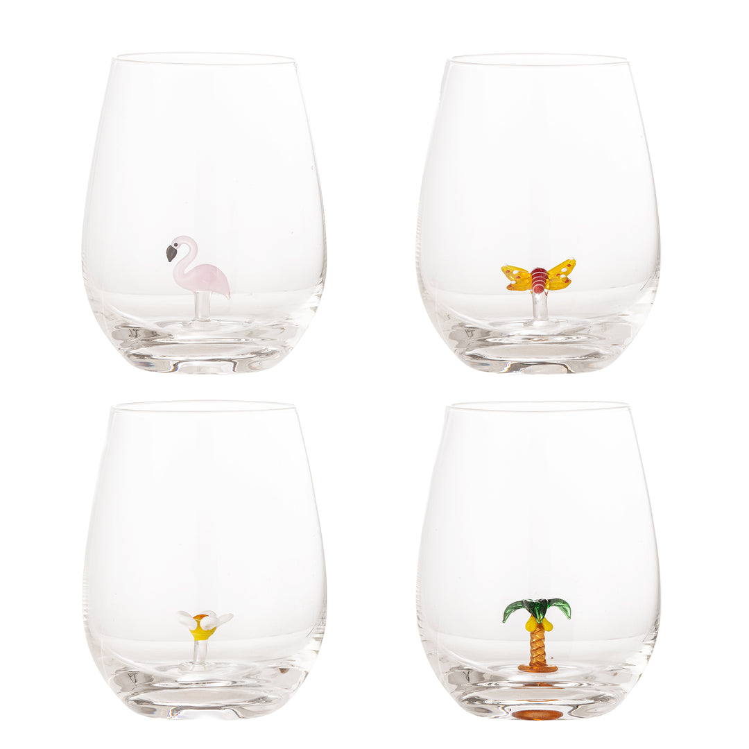 Set Pahare Sticlă Transparentă Cu Decorațiuni Bloomingville - Imagine 1