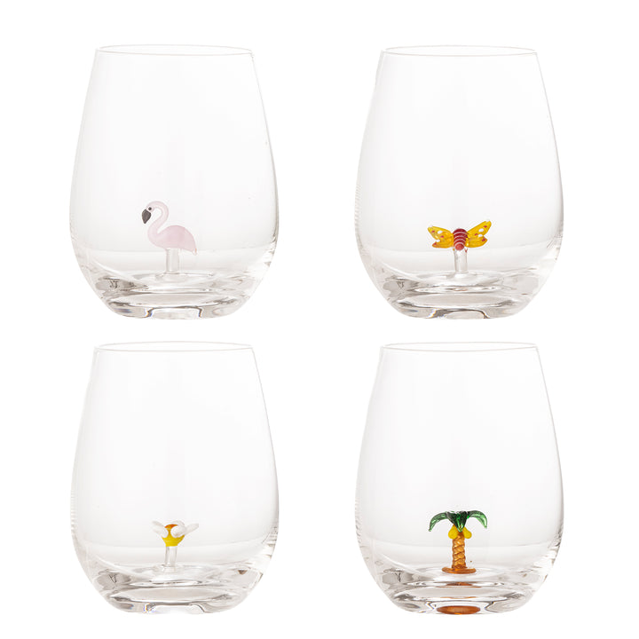 Set Pahare Sticlă Transparentă Cu Decorațiuni Bloomingville - Imagine 1