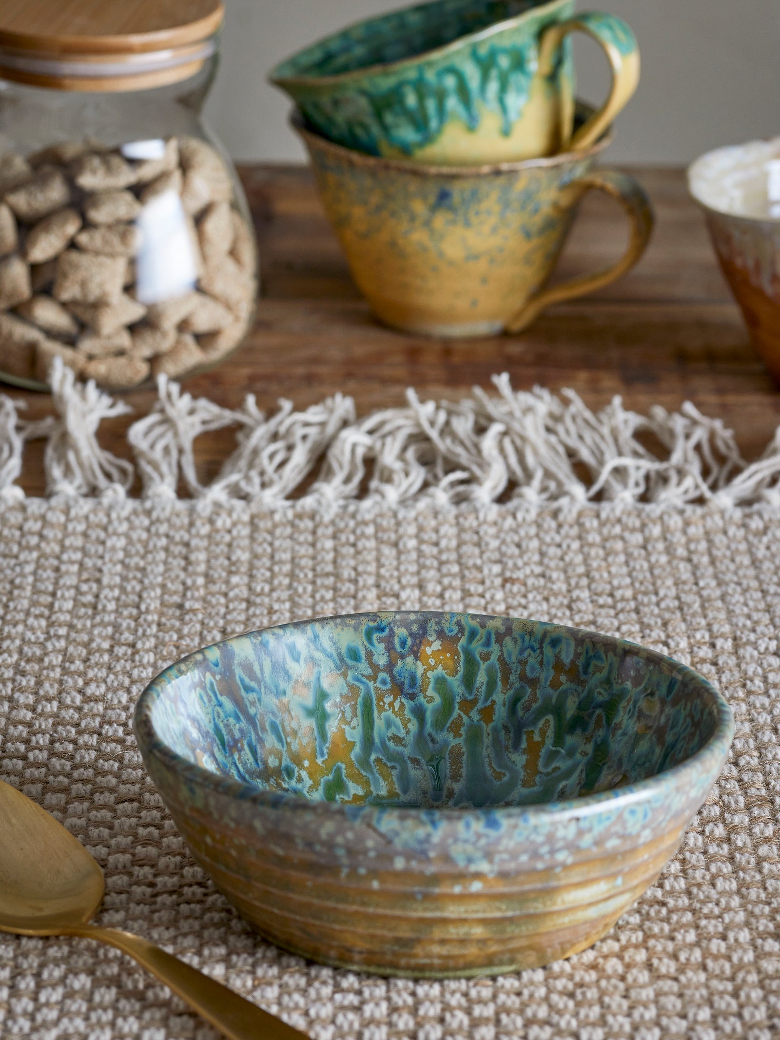 Bol Ceramic Verde Cu Glazură Reactivă Bloomingville - Imagine 4