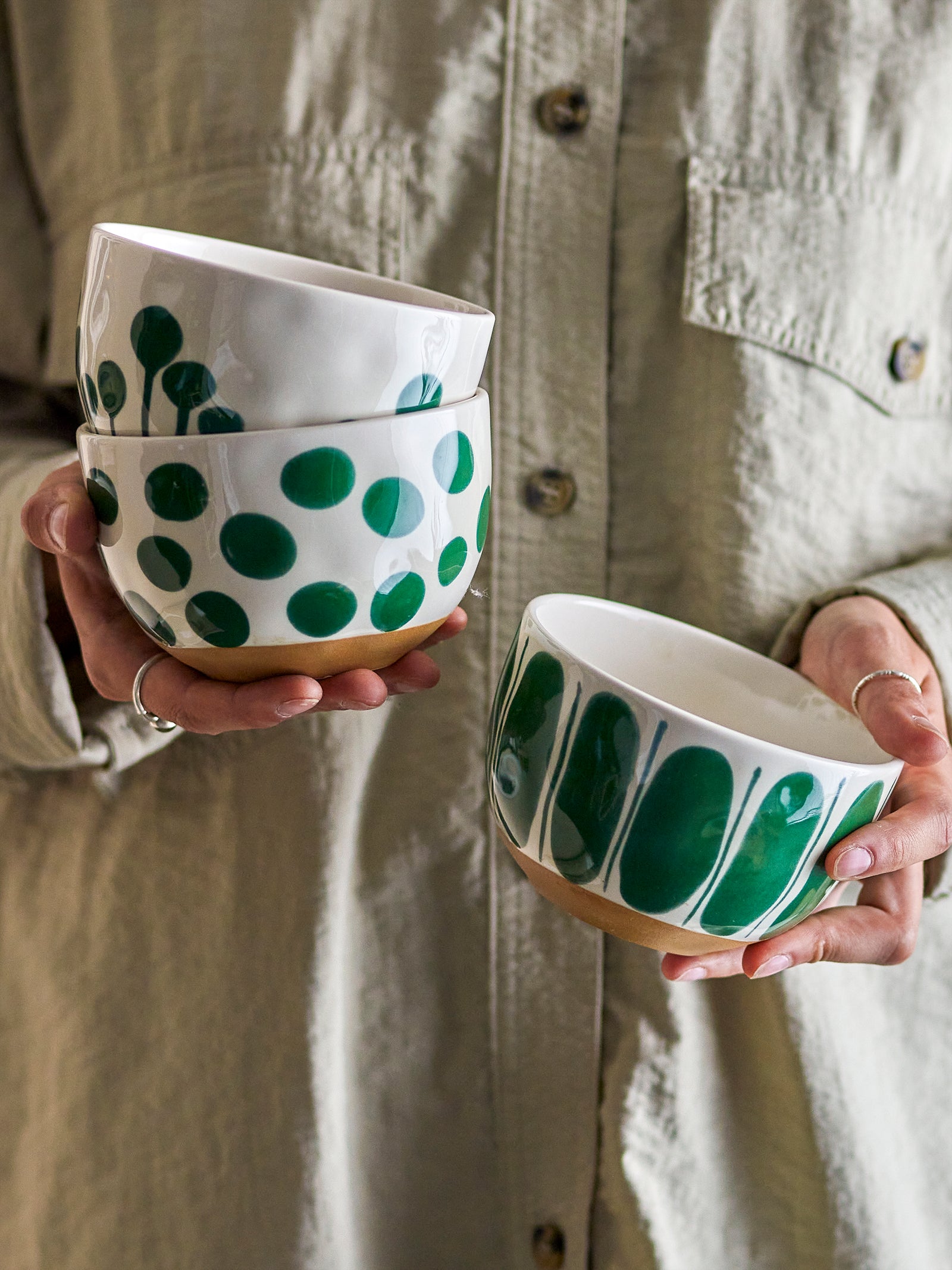 Set Boluri Ceramice Verzi Bloomingville - Imagine 2