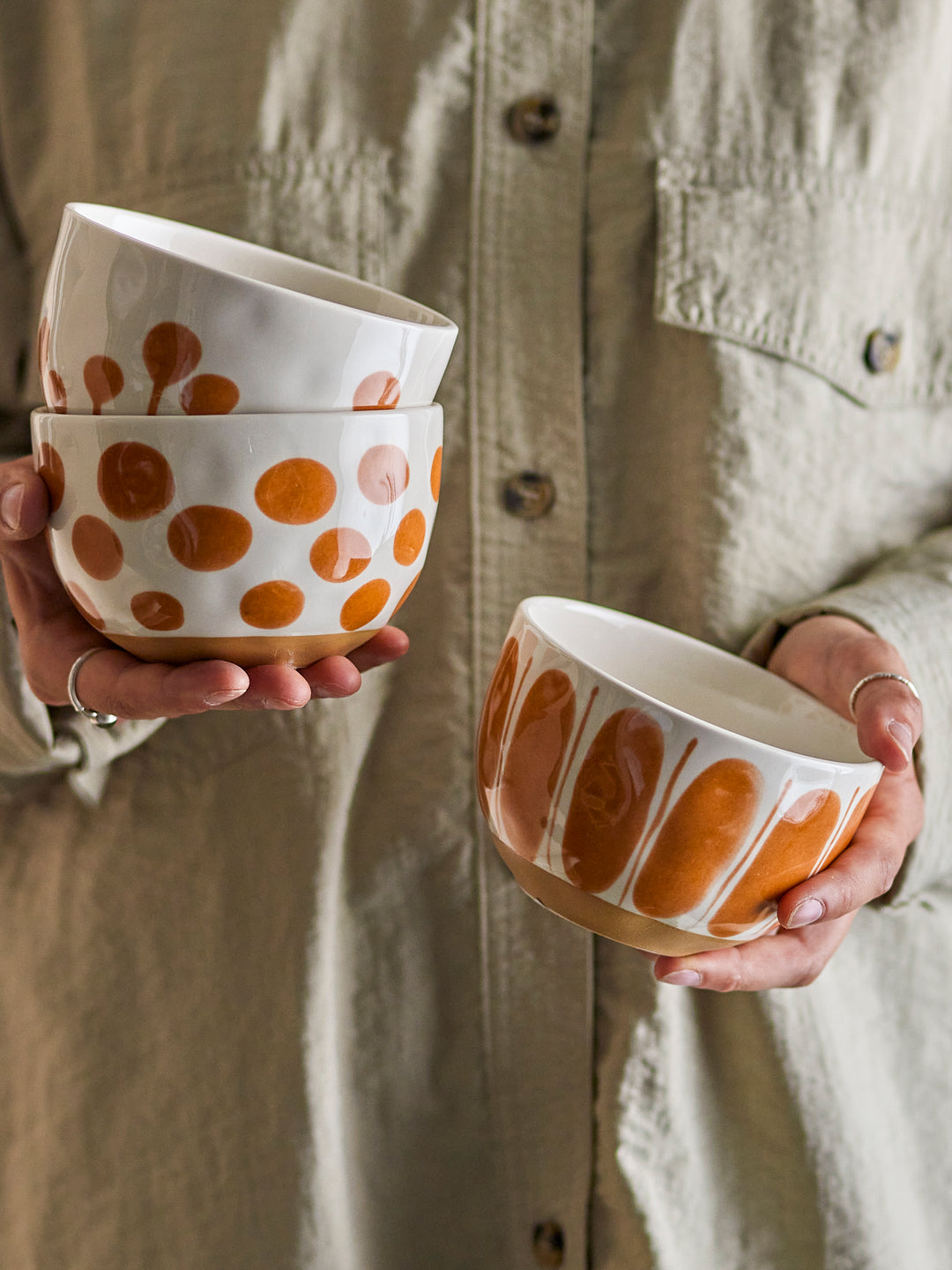 Set Boluri Ceramică Maro Linora Bloomingville - Imagine 2