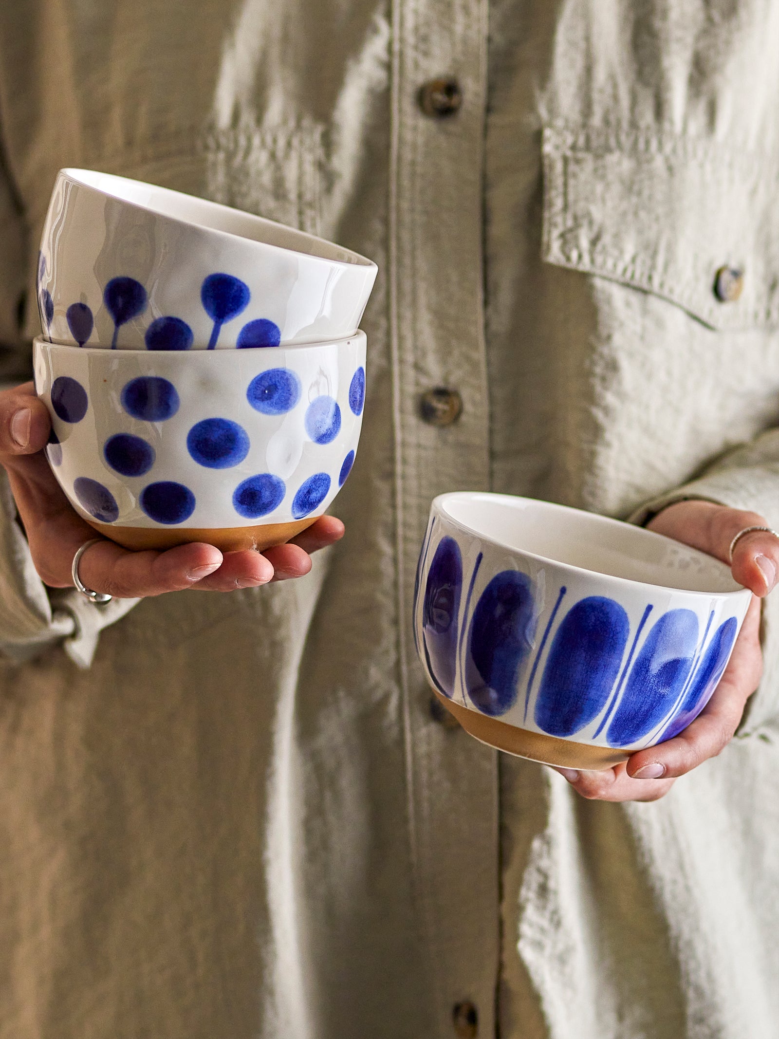 Set Boluri Ceramică Albastră Bloomingville - Imagine 2