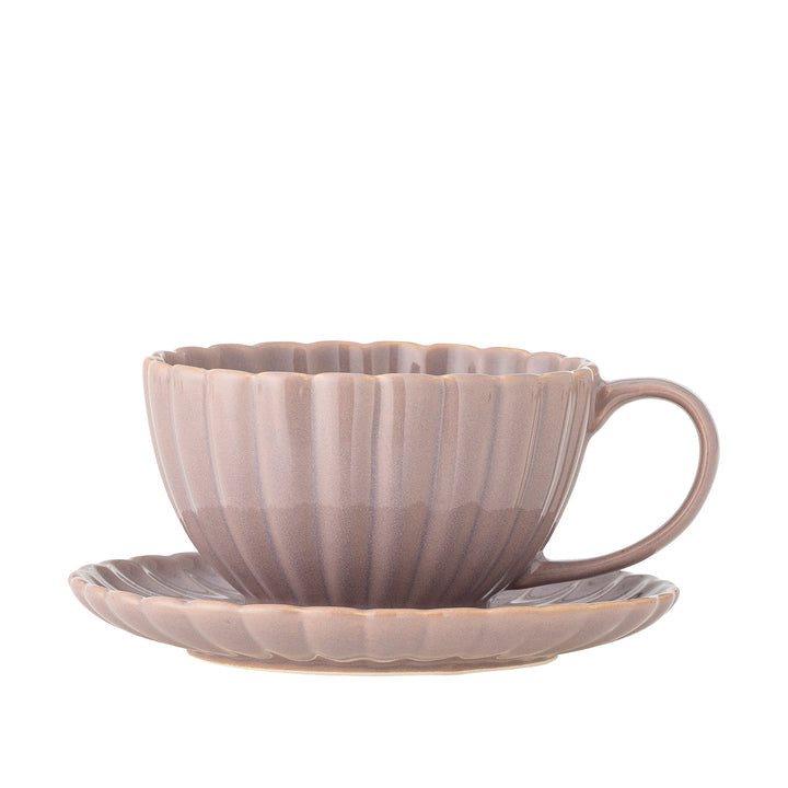 Ceașcă Cu Farfurioară Din Ceramică Roz Bloomingville - Imagine 1