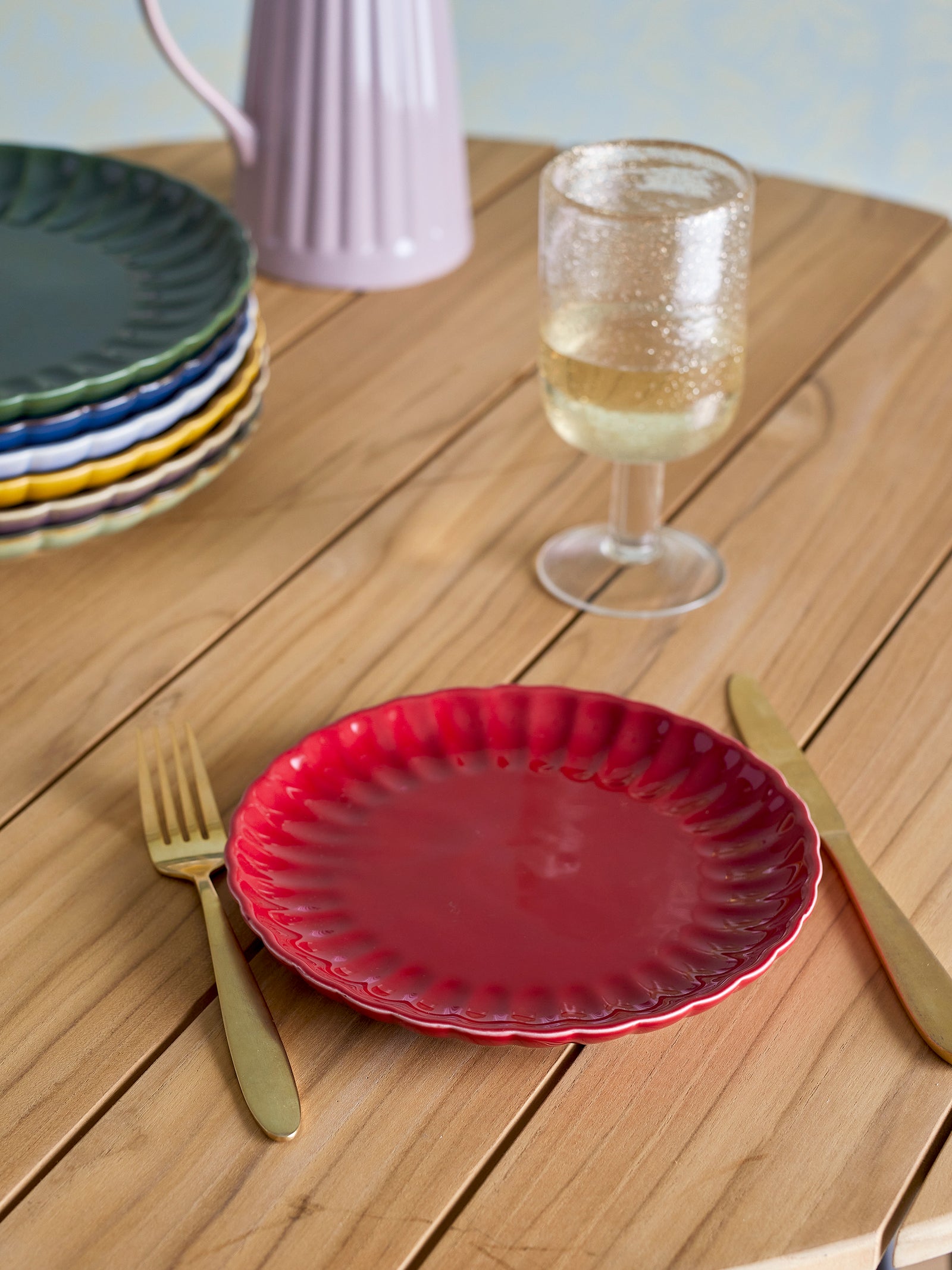 Farfurie Ceramică Roșie Bloomingville - Imagine 4