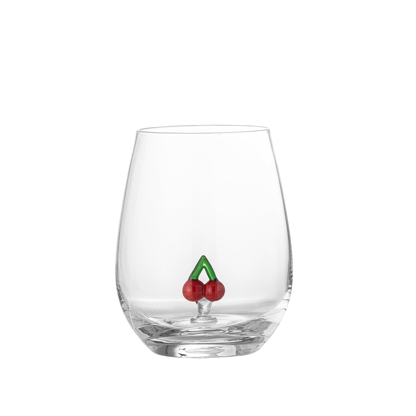 Pahar Sticlă Transparentă Cu Decorațiune Cireșe Bloomingville - Imagine 1