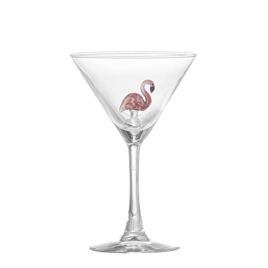 Pahar Cocktail Sticlă Transparentă Cu Flamingo Bloomingville - Imagine 1