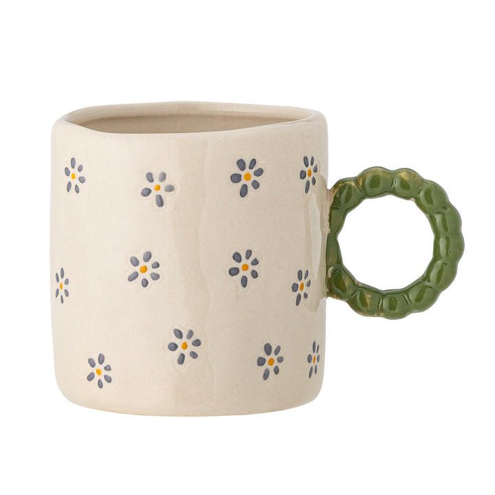 Cana Ceramică Naturală Cu Flori Bloomingville - Imagine 1