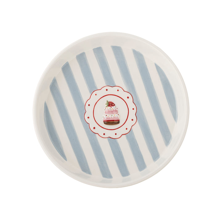 Farfurie Servire Ceramică Albastră Bloomingville - Imagine 2