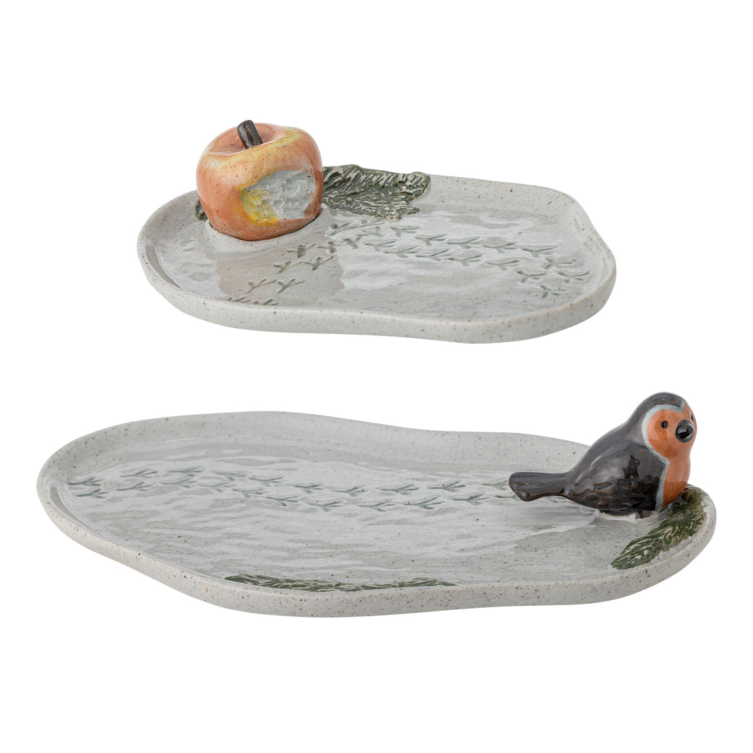 Set Farfurii Servire Gri Ceramică Bloomingville - Imagine 1