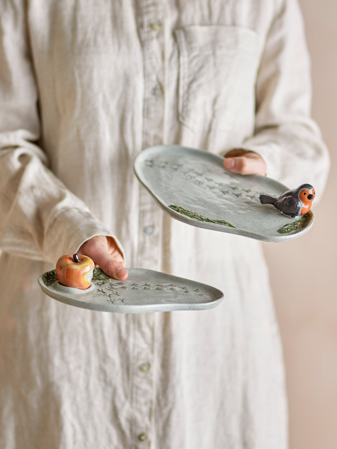 Set Farfurii Servire Gri Ceramică Bloomingville - Imagine 4