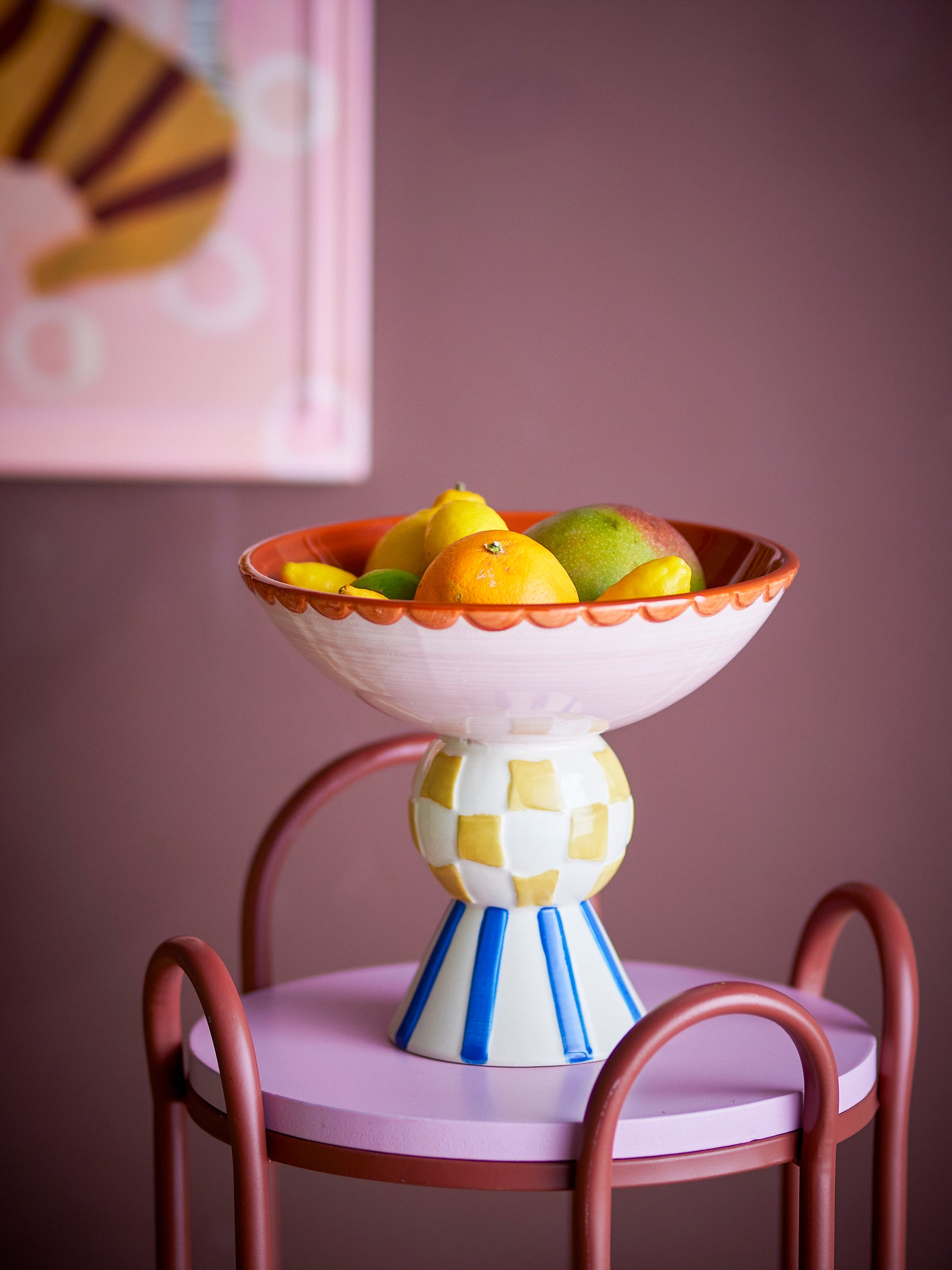Bol Pedestal Ceramică Multicolor Bloomingville - Imagine 4