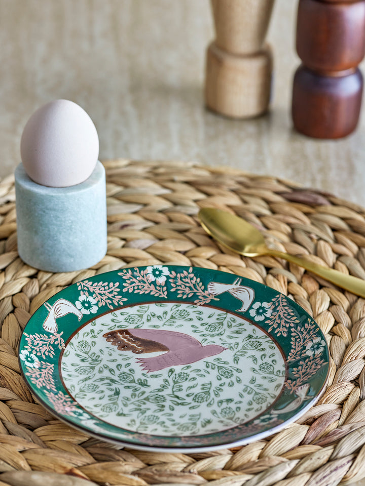Farfurie Ceramică Verde Pictată Manual Bloomingville - Imagine 4