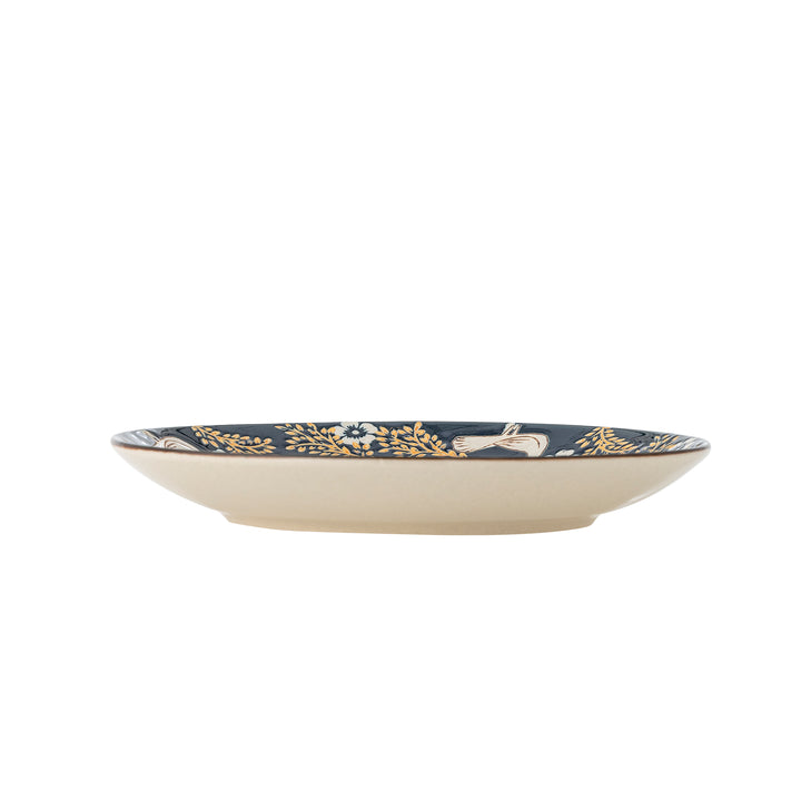 Farfurie Ceramică Albastră Pictată Manual Bloomingville - Imagine 2