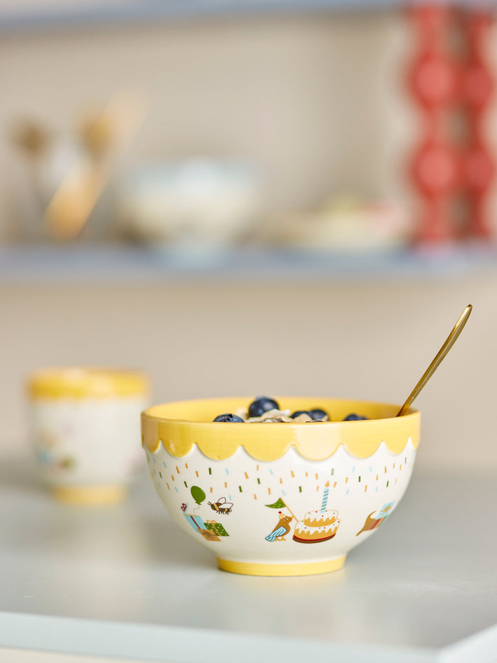 Bol Ceramic Galben Decorativ Bloomingville - Imagine 5