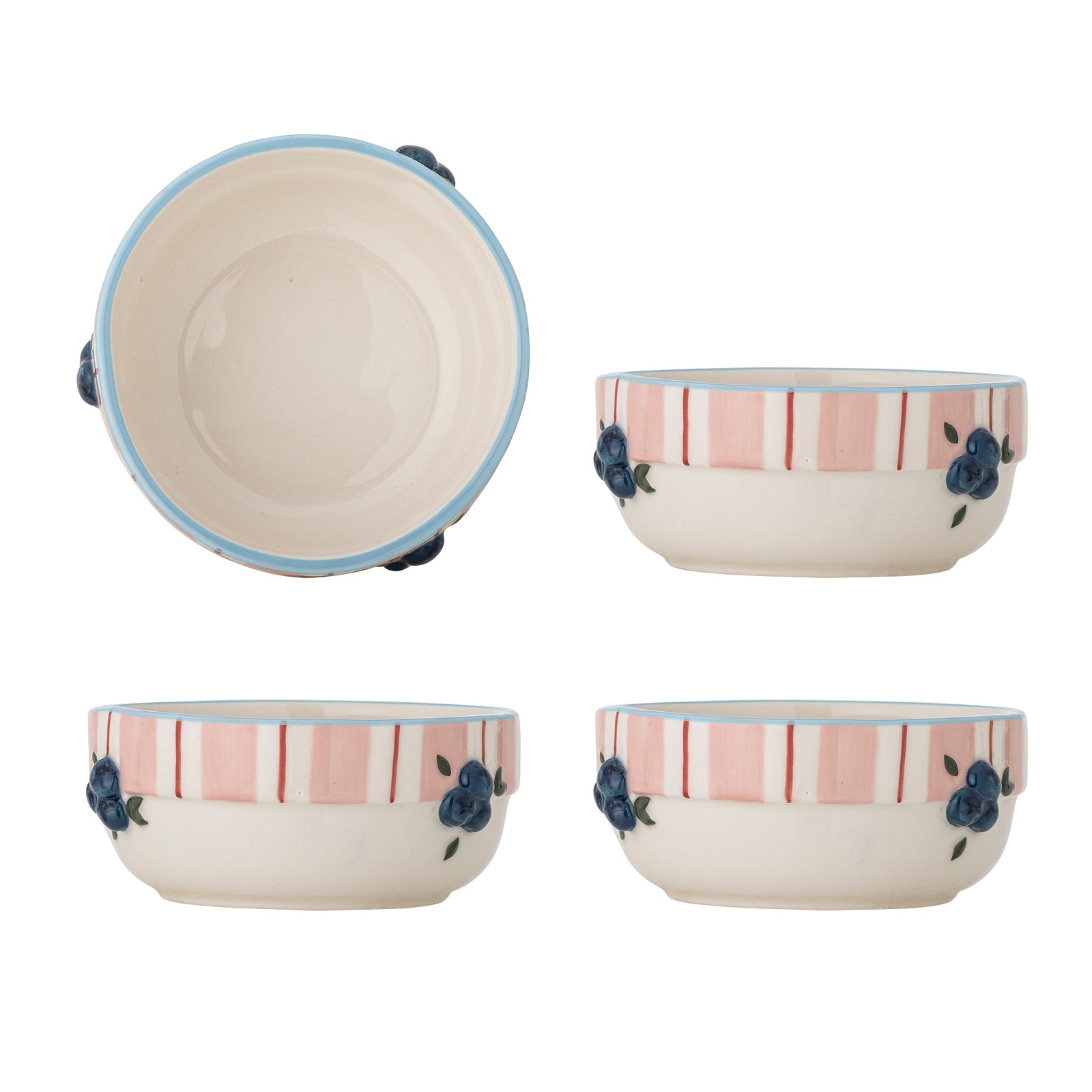Bol Ceramică Roz Cu Model Embosat Bloomingville - Imagine 1