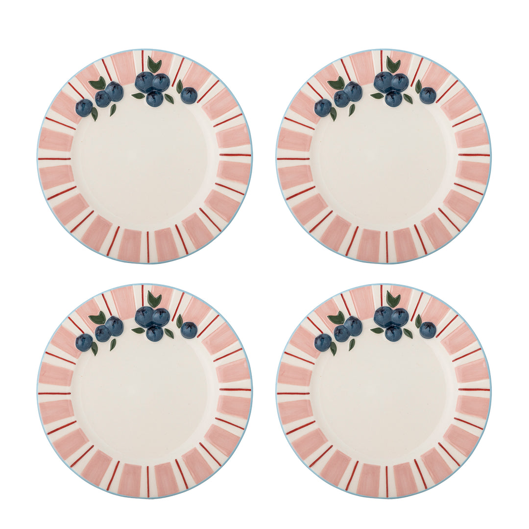 Set Farfurii Ceramică Roz Embosate Bloomingville - Imagine 1
