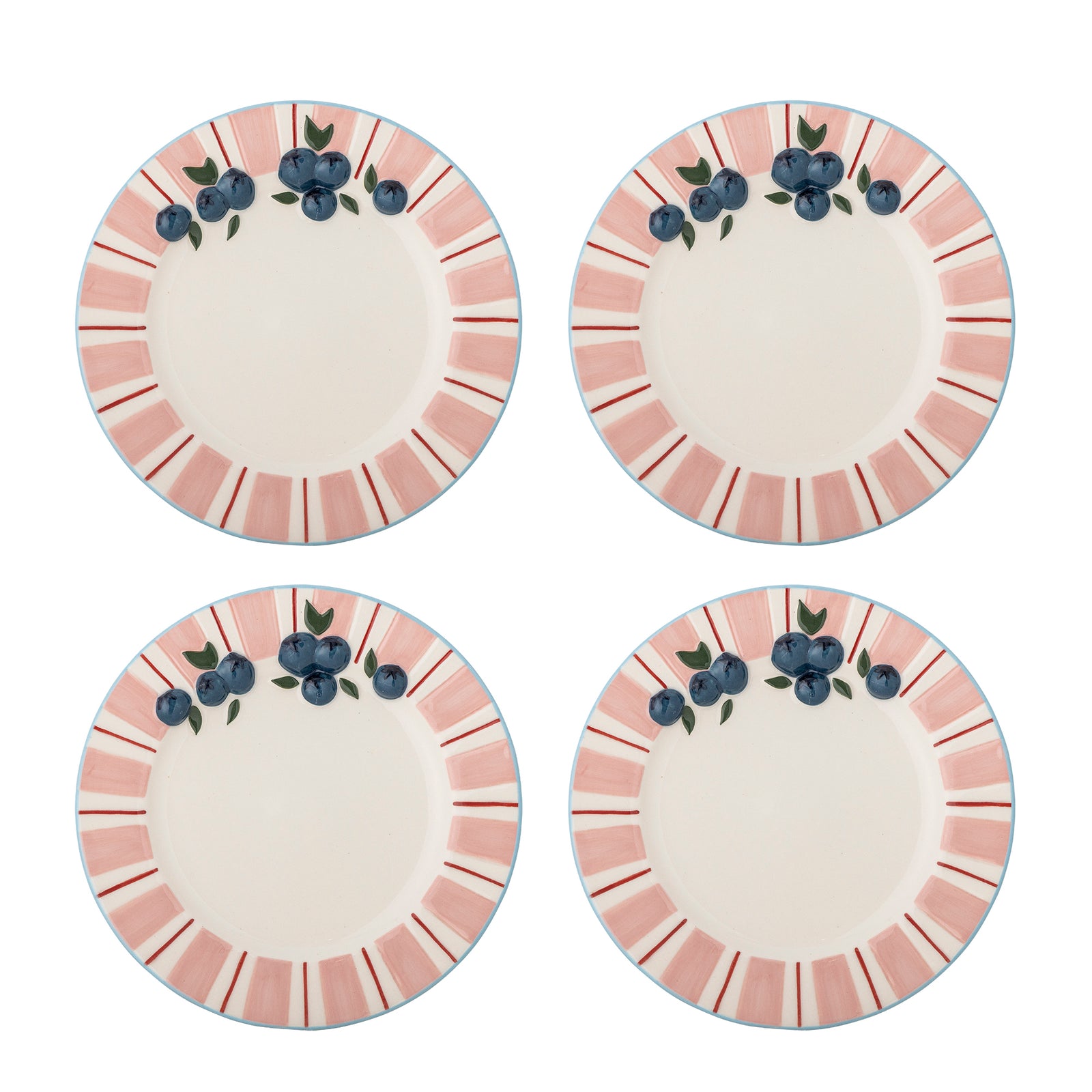 Set Farfurii Ceramică Roz Embosate Bloomingville - Imagine 1