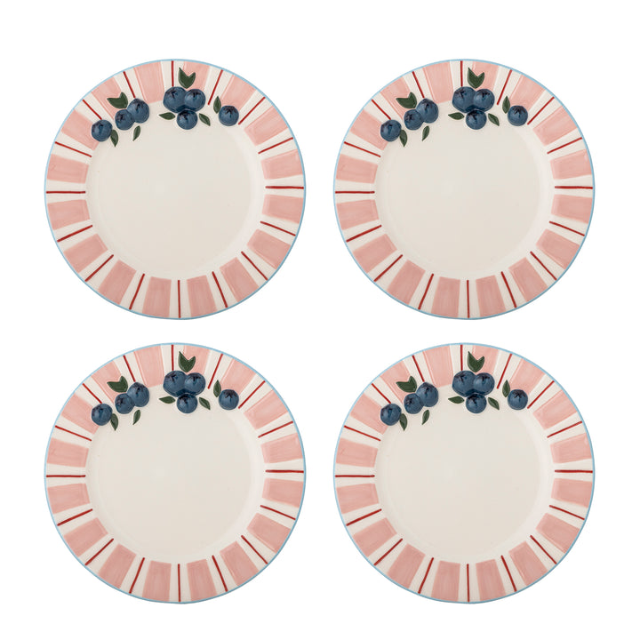 Set Farfurii Ceramică Roz Embosate Bloomingville - Imagine 1
