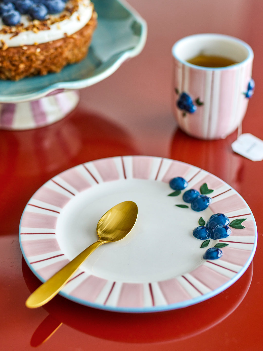 Set Farfurii Ceramică Roz Embosate Bloomingville - Imagine 4