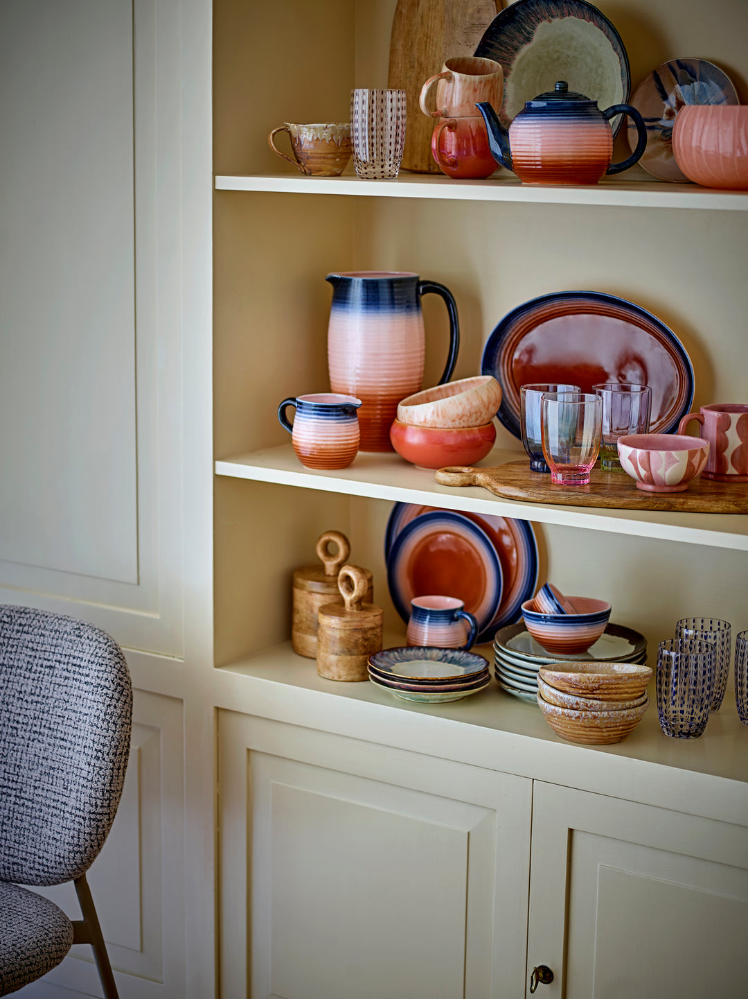 Bol Ceramică Roz Embosat Bloomingville - Imagine 3