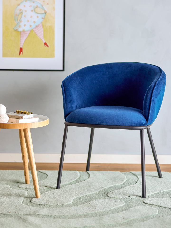 Scaun Dining Albastru Poliester Recycled Bloomingville - Imagine 8