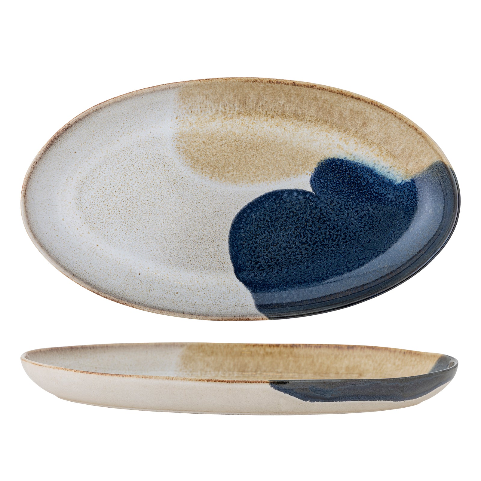 Farfurie Servire Ceramică Albastră Bloomingville - Imagine 1