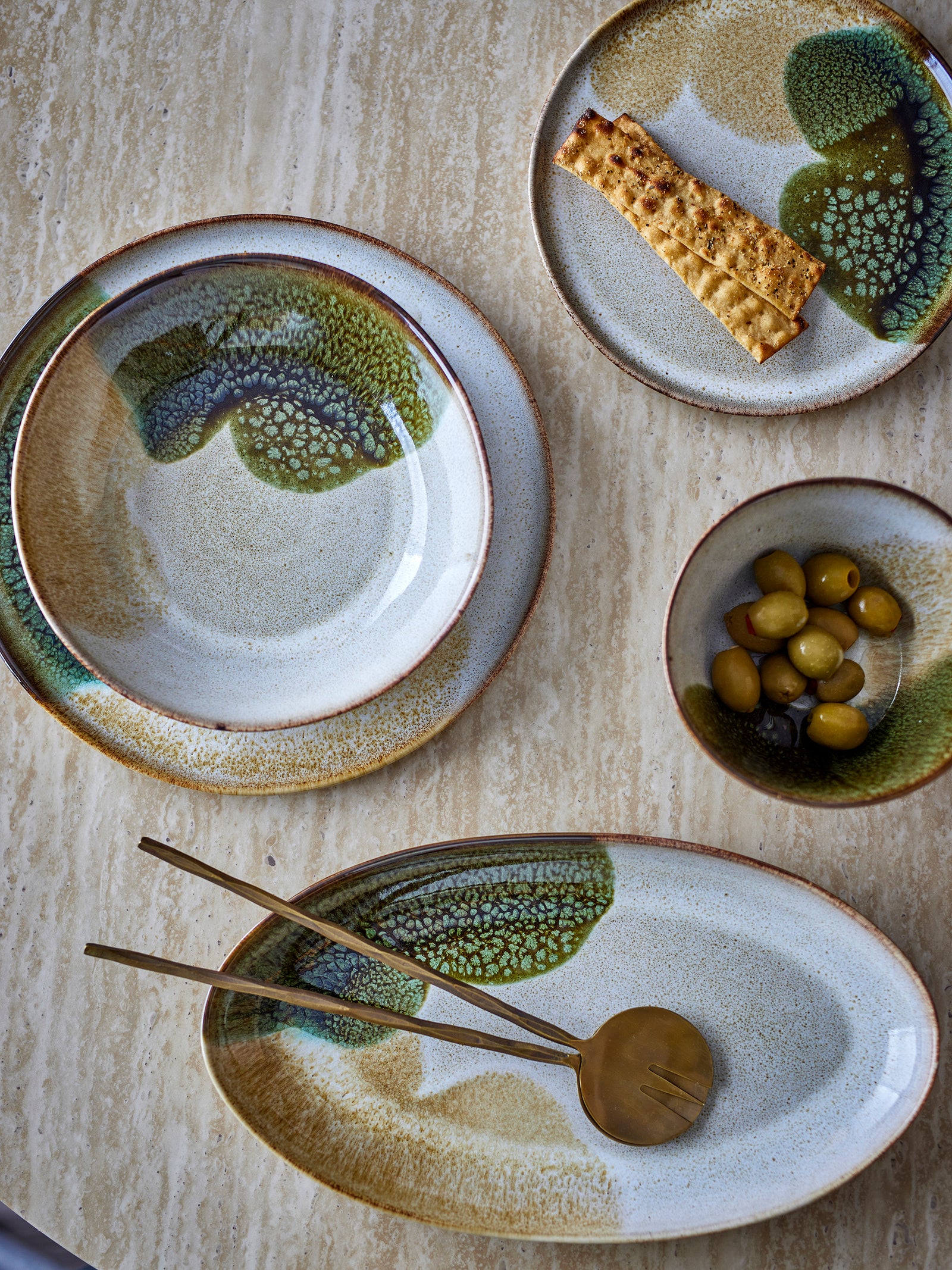 Farfurie Adâncă Ceramică Verde Bloomingville - Imagine 6
