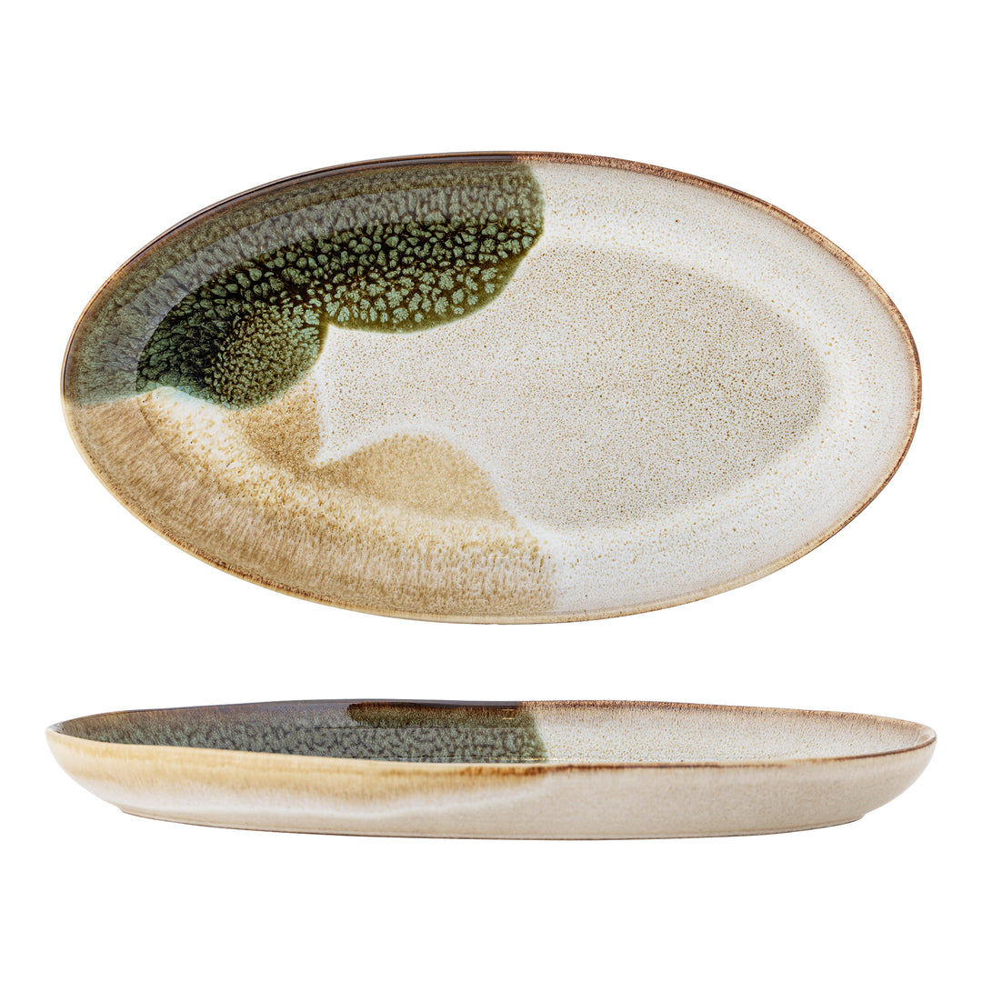 Farfurie Servire Ceramică Verde Bloomingville - Imagine 1