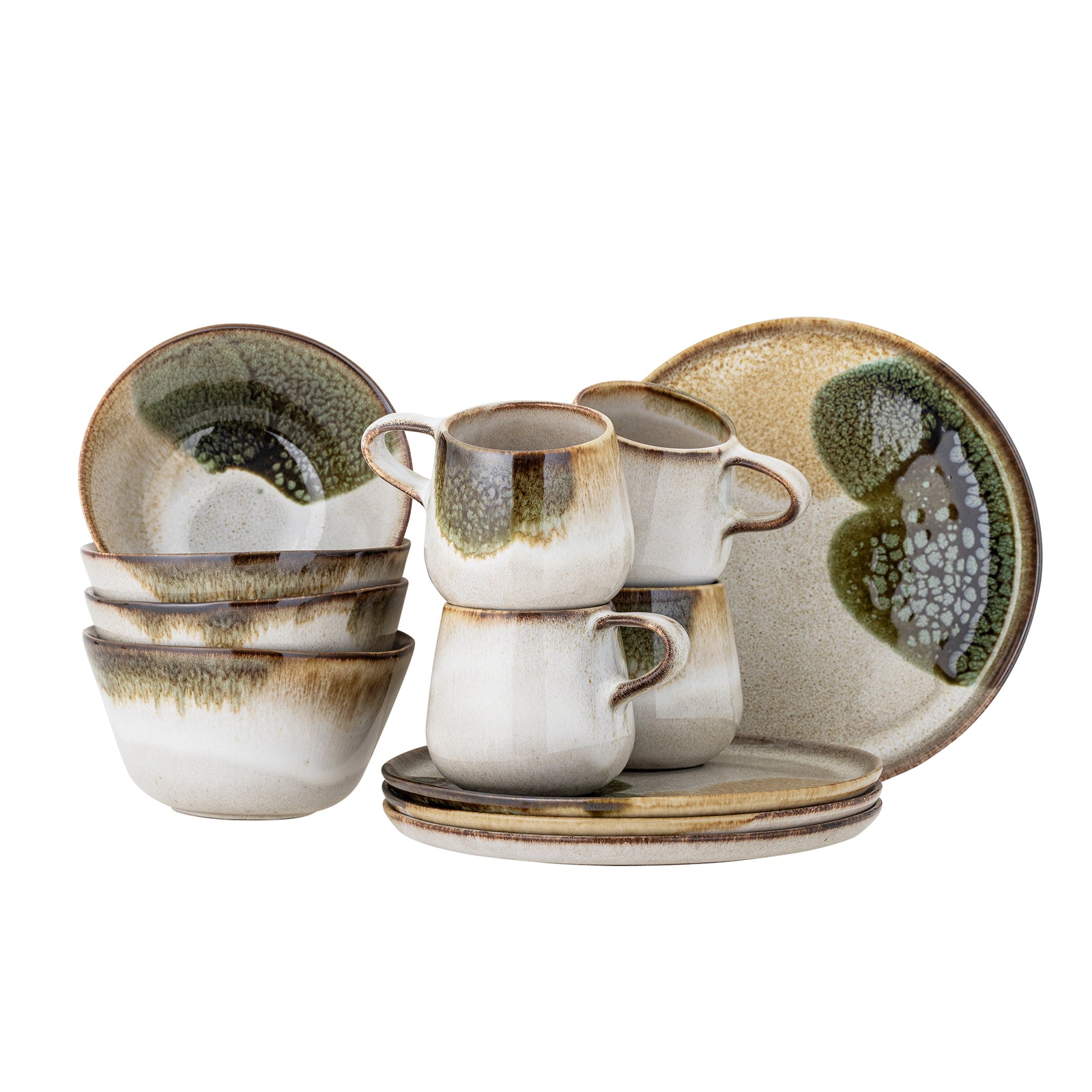 Set Mic Dejun Ceramic Verde Bloomingville - Imagine 1
