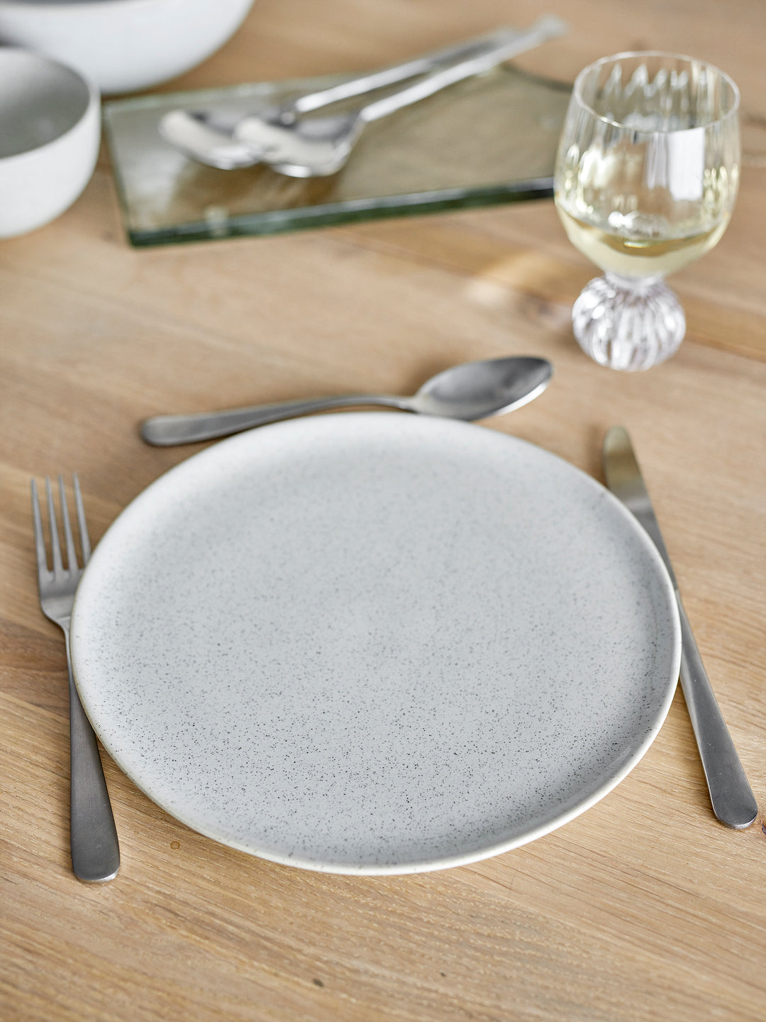 Farfurie Ceramică Albă Cu Glazură Reactivă Bloomingville - Imagine 5