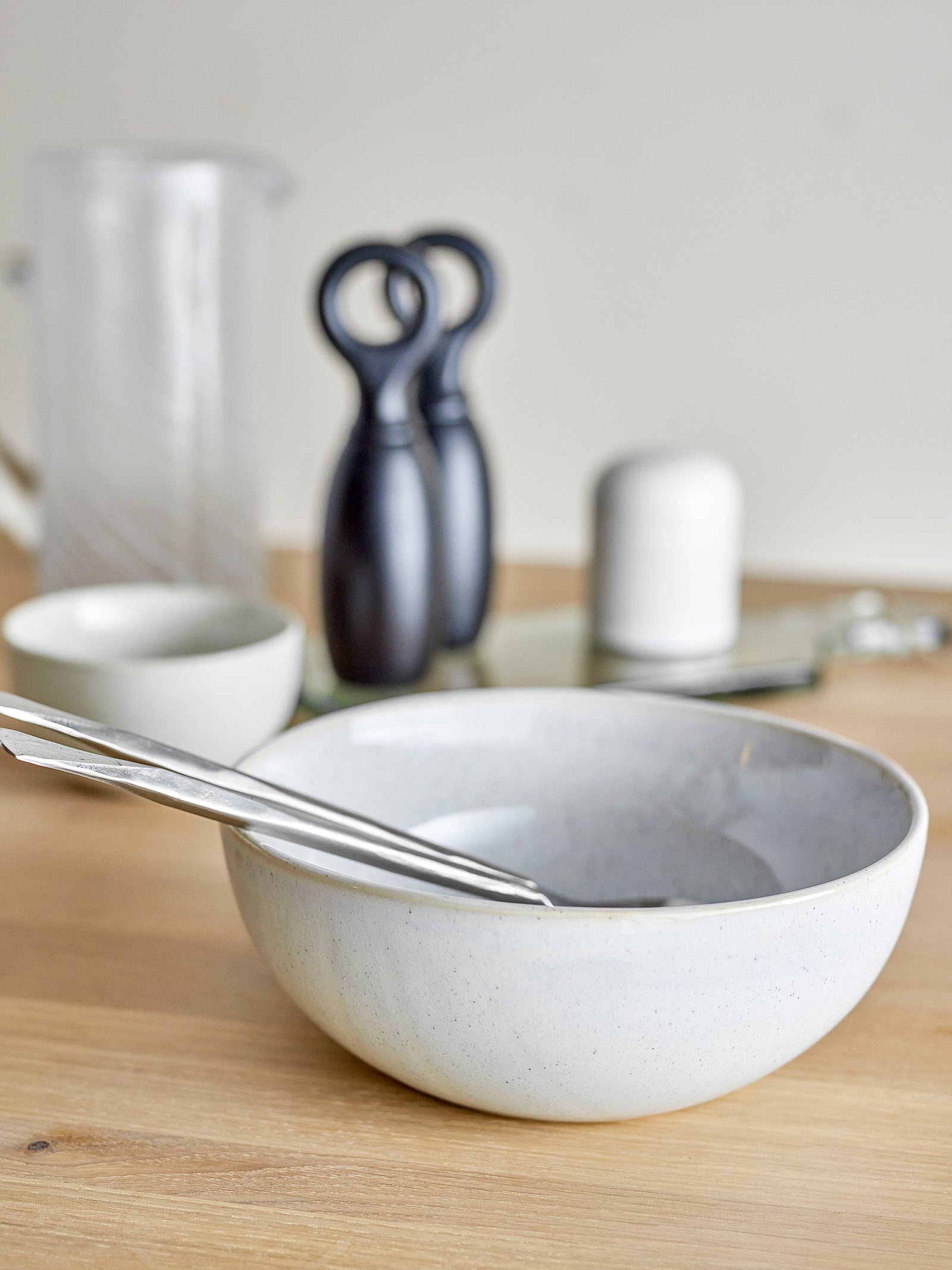 Bol Ceramică Albă Glazură Reactivă Bloomingville - Imagine 4