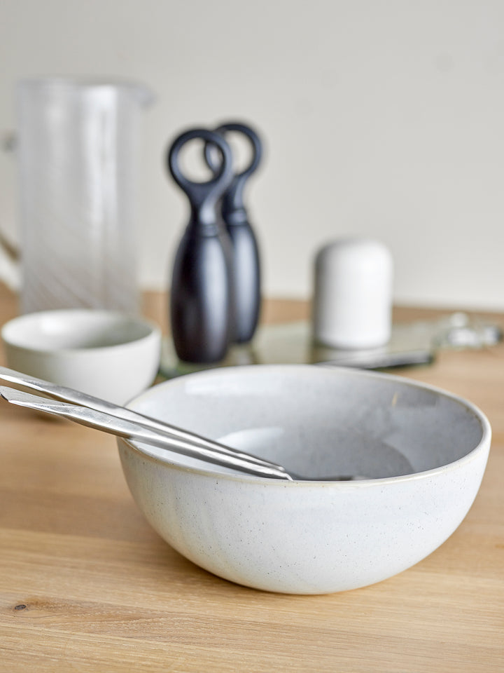 Bol Ceramică Albă Glazură Reactivă Bloomingville - Imagine 4