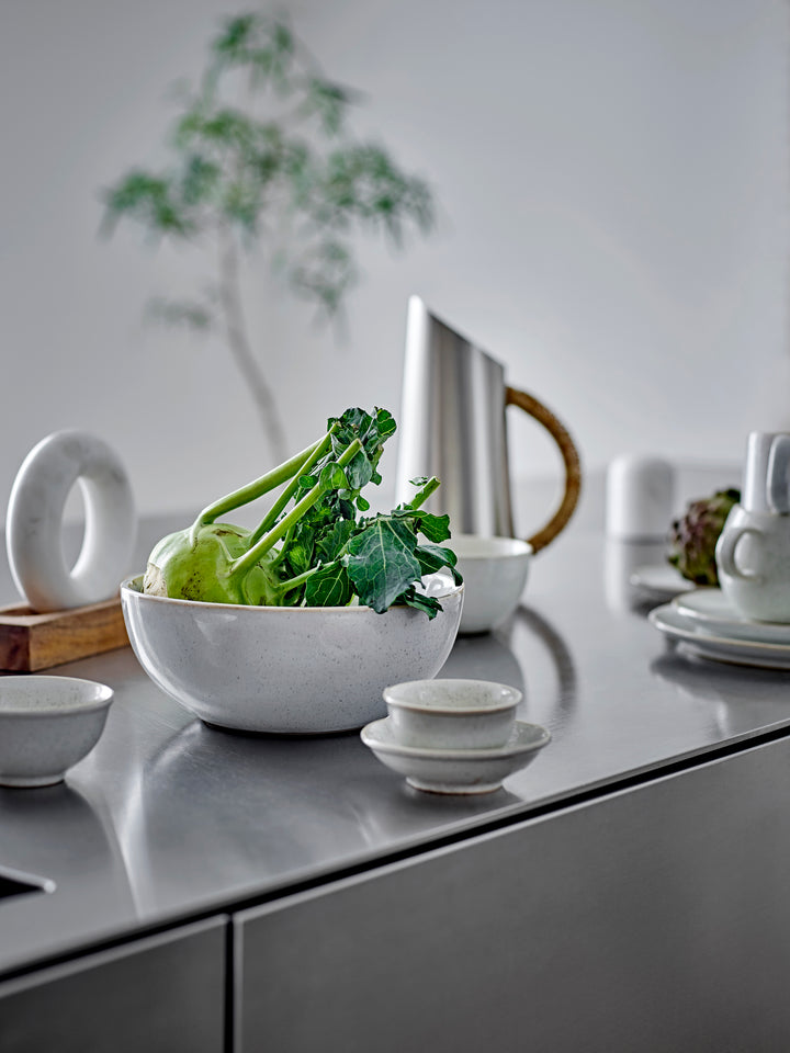 Bol Ceramică Albă Glazură Reactivă Bloomingville - Imagine 6