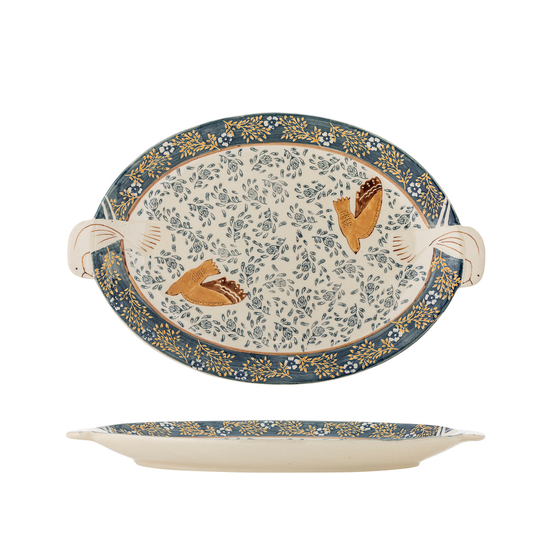 Platou Servire Ceramică Albastră Bloomingville - Imagine 1