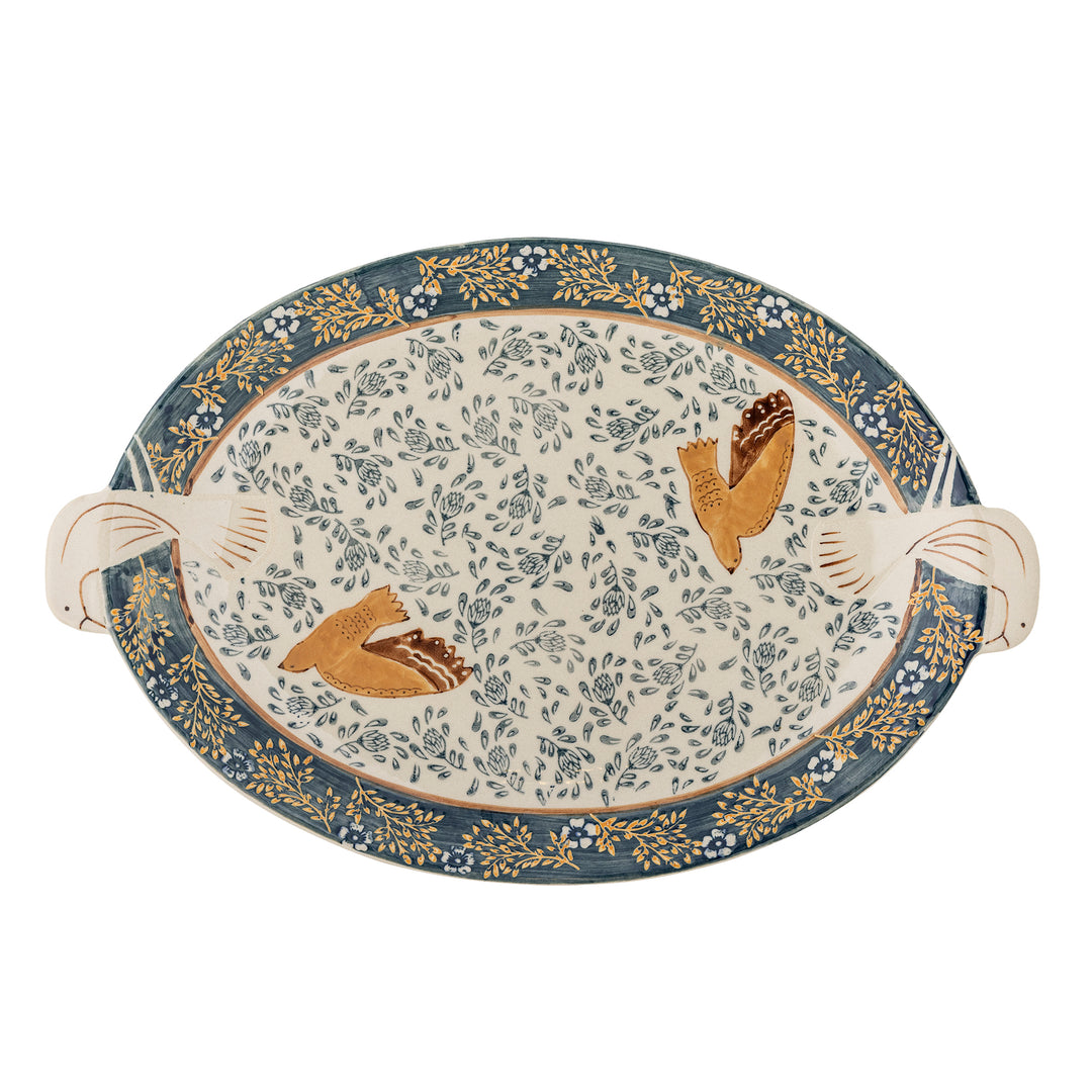 Platou Servire Ceramică Albastră Bloomingville - Imagine 3