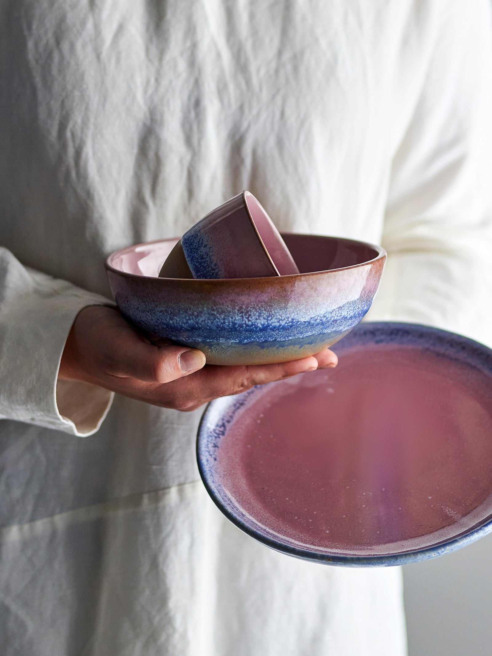 Bol Ceramic Roz Cu Glazură Reactivă Bloomingville - Imagine 5