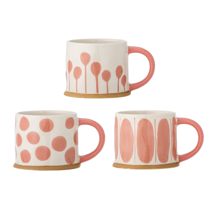 Set Căni Ceramică Roz Cu Model Pictat Bloomingville - Imagine 1