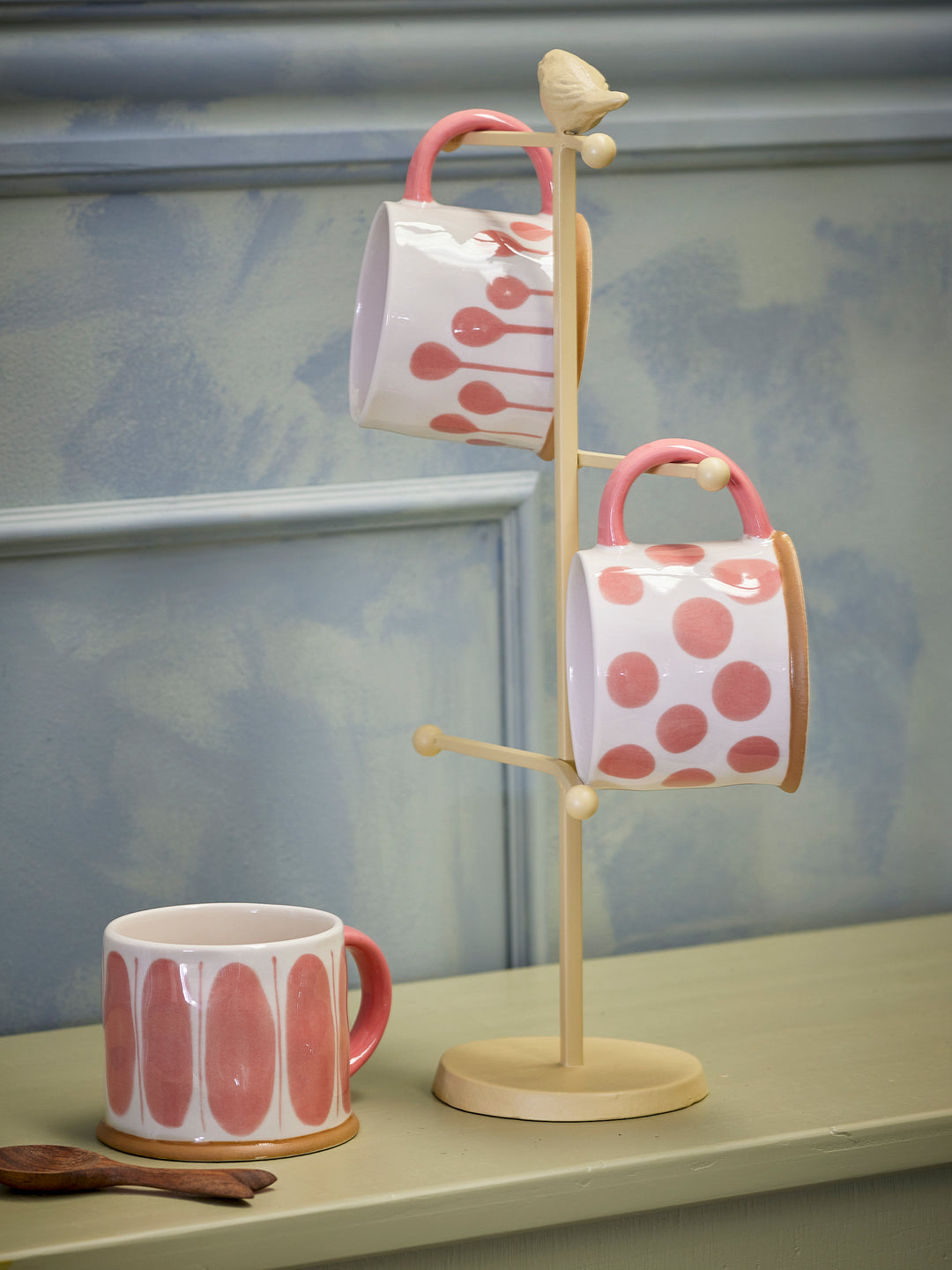 Set Căni Ceramică Roz Cu Model Pictat Bloomingville - Imagine 2