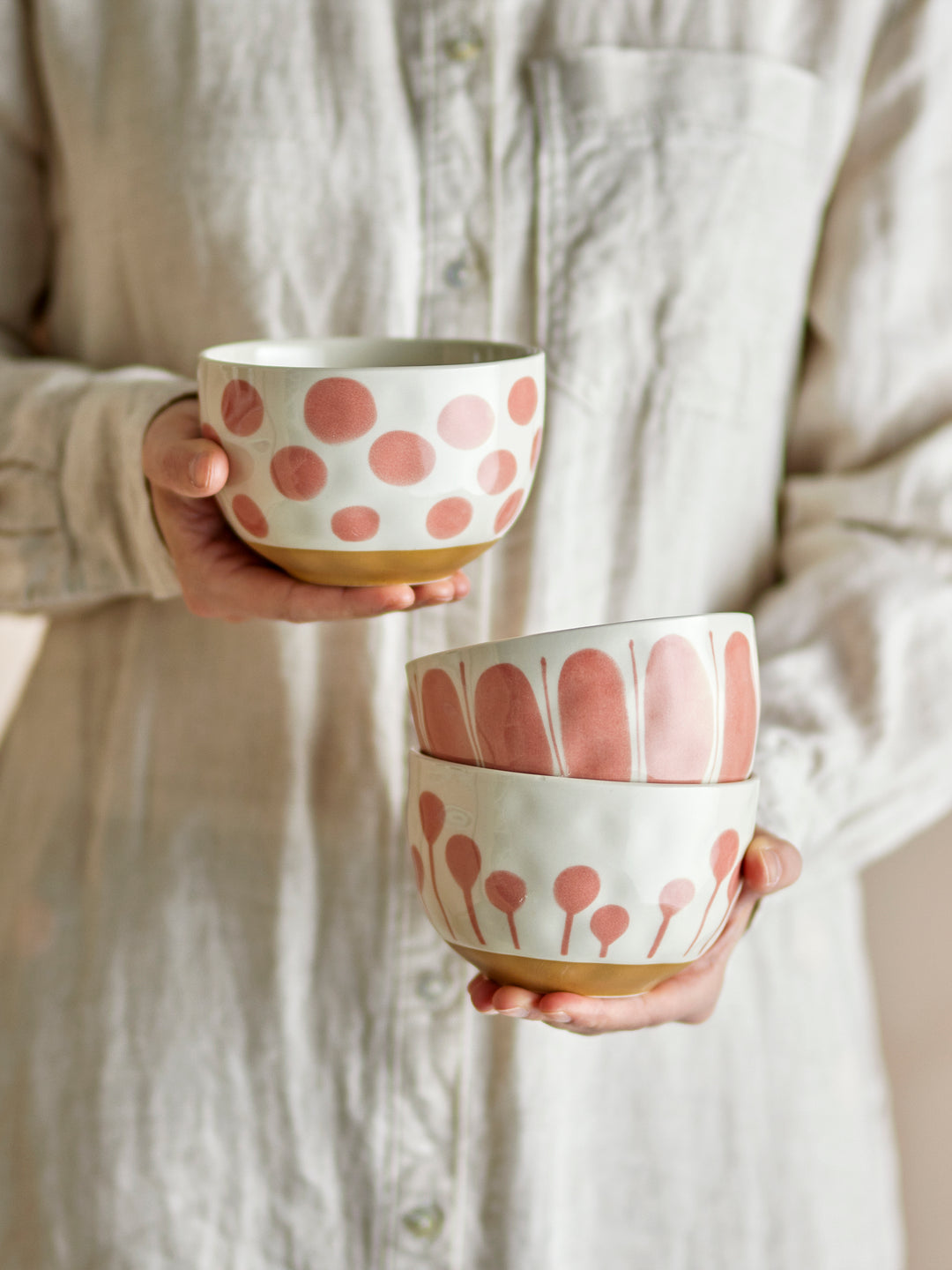 Set Boluri Ceramică Roz Bloomingville - Imagine 3