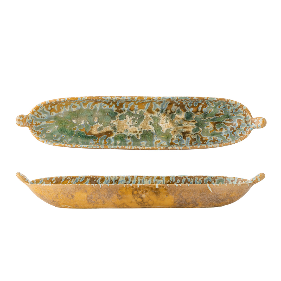 Platou Servire Ceramică Verde Bloomingville - Imagine 1