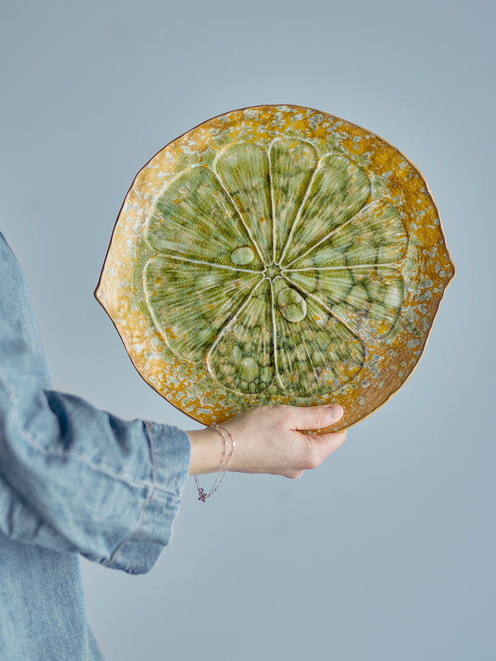 Farfurie Servire Ceramică Verde Bloomingville - Imagine 4