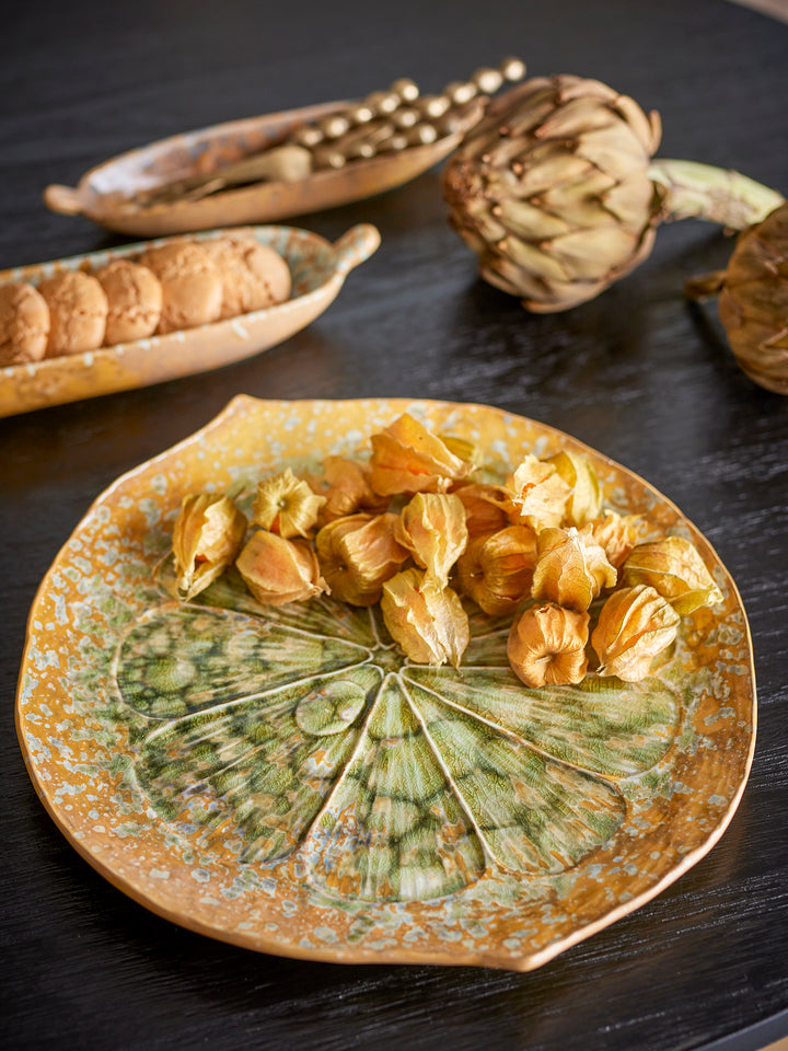 Farfurie Servire Ceramică Verde Bloomingville - Imagine 5